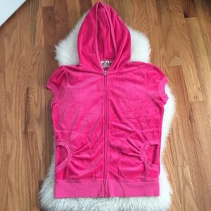 Juicy Couture short sleeve velour zip up hoodie
